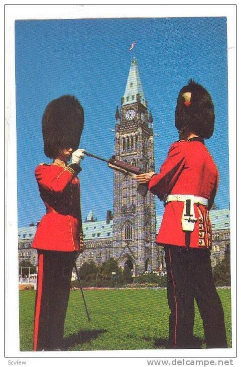 Rifle inspection during the changing of the Guard Ceremony, Canada, 40-60s