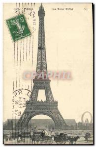 Old Postcard Paris Eiffel Tower