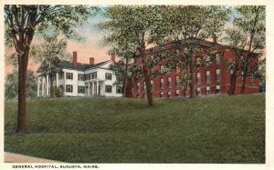 Vintage Postcard 1920's View of General Hospital Augusta Maine ME