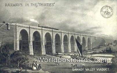 Railways in the Thirties Sankey Valley Viaduct UK, England, Great Britain Unu...