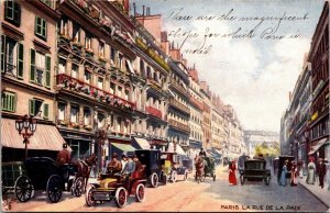 Paris, La Rue de La Paix Tucks 7618 Vintage Postcard A19