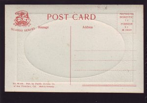 P1641 old unused postcard logging, lumber shingle belt drive washington waterway