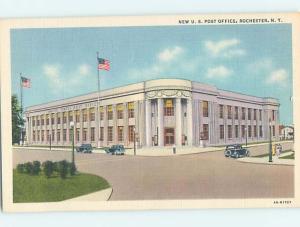 Unused Linen POST OFFICE SCENE Rochester New York NY hs1148@