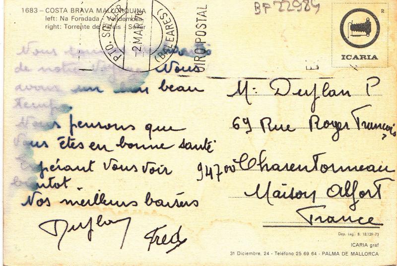 BF22984 costa brava mallorouina   spain front/back image