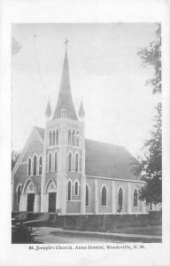 Woodsville NH St Joseph's Church Anno Domini White Border Postcard Used