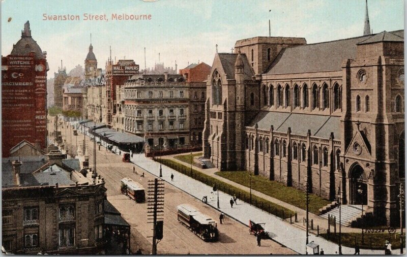 Swanston Street Melbourne Australia Unused Postcard E75