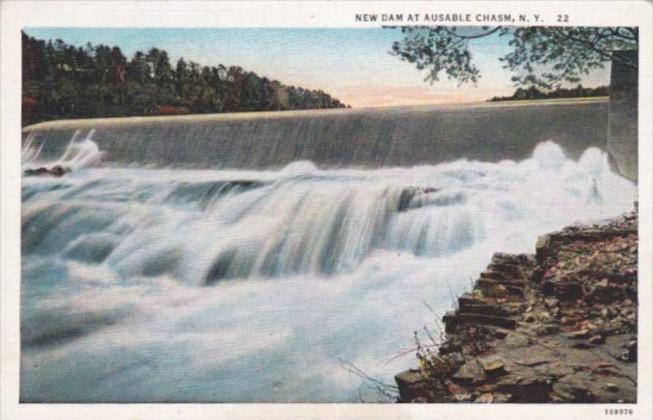 New York New Dam At Ausable Chasm Curteich