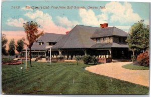 Postcard NE Omaha Country Club view from Golf Grounds