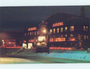 Pre-1980 RARE VIEW OF OLYMPICS HOCKEY ARENA AT NIGHT Lake Placid NY G0163