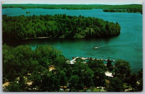 Postcard Mississauga Landing Ontario c1964 Scenic Aerial View Kawarthas