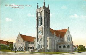 c1910 Postcard; First Presbyterian Church, Pasadena CA Crown of the Valley