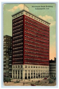 1913 Merchants Bank Building Indianapolis Indiana IN Unposted Antique Postcard