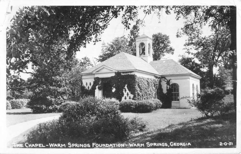 Warm Springs Georgia Foundation Chapel Real Photo Antique Postcard K104517