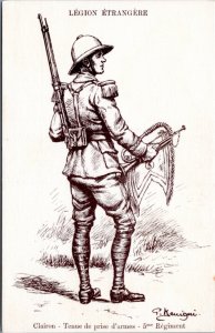 Postcard Foreign Legion Clarion 5th Regiment Illustration by Meningni