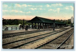 1913 B. & M. R. R. Train Station Depot The Weirs Lake Winnipesaukee NH Postcard 