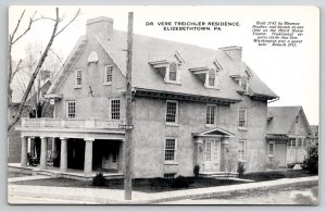 Elizabethtown Pennsylvania PA Dr Vere Treichler Residence Built 1745 Postcard D2