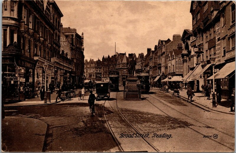 READING - BROAD STREET - RPPC - BERKSHIRE - POSTCARD PC 