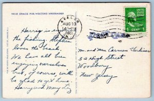 1951 CORNELL HARBOR AVALON NEW JERSEY*NJ*BOATS*PIER*PUBL BY KEEN'S DRUG STORE