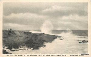 1931 ROCKPORT MA Spouting Rock Cape Inn Pigeon Cove postcard 5407