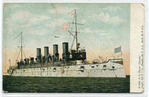 USS Columbia Cruiser US Navy Ship 1909 postcard