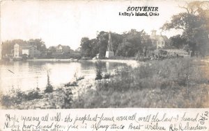 J25/ Kelleys Island Lake Erie Ohio RPPC Postcard c10 Homes Shoreline Building 63