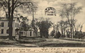 Bloomfield CT Church & Main St. c1910 Postcard