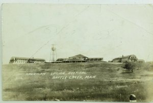 C.1910 RPPC American Legion Hospital, Battle Creek, MI Vintage Postcard F75