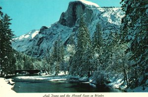Postcard Half Dome & The Merced River Winter Yosemite National Park California