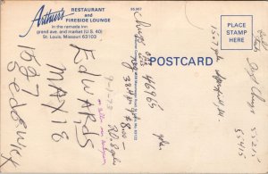 Arthur's Restaurant and Fireside Lounge St. Louis MO Postcard PC461