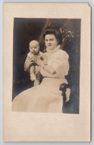RPPC Edwardian Woman Showing Off Her Baby Postcard R24