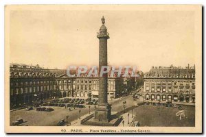 Old Postcard Paris Place Vendome