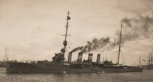 RPPC Photo British Royal Navy WWI HMS Liverpool Cruiser