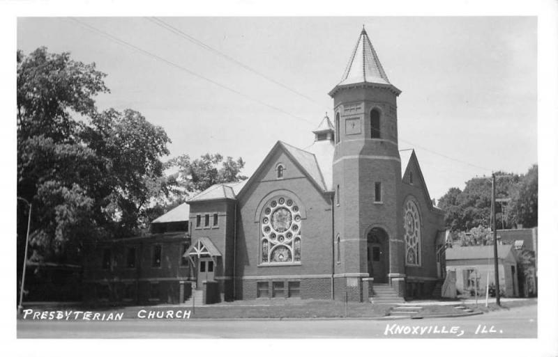 Knoxville Illinois Presbyterian Church Real Photo Antique Postcard K79579