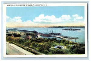 c1910's Scene At Yarmouth Wharf Yarmouth Nova Scotia Canada Antique Postcard