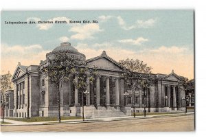 Kansas City Missouri MO Postcard 1907-1915 Christian Church Independence Ave