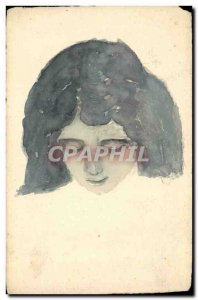 Old Postcard (hand drawing) Woman