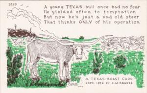 Humour Texas Boast Card A Young Texas Bull