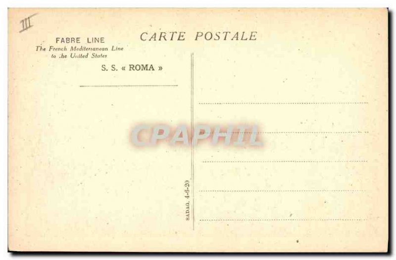 Postcard Old Ship Boat Fabre Line SS Roma