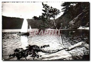 Modern Postcard Auvergne Pavin Lake Fishing and Walk picturesque View