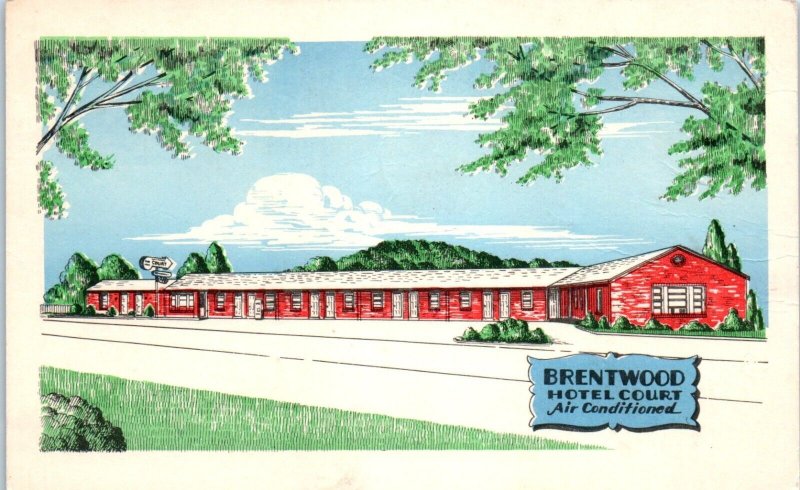1950s Brentwood Hotel Court Motel Highway 31 Nashville TN Postcard