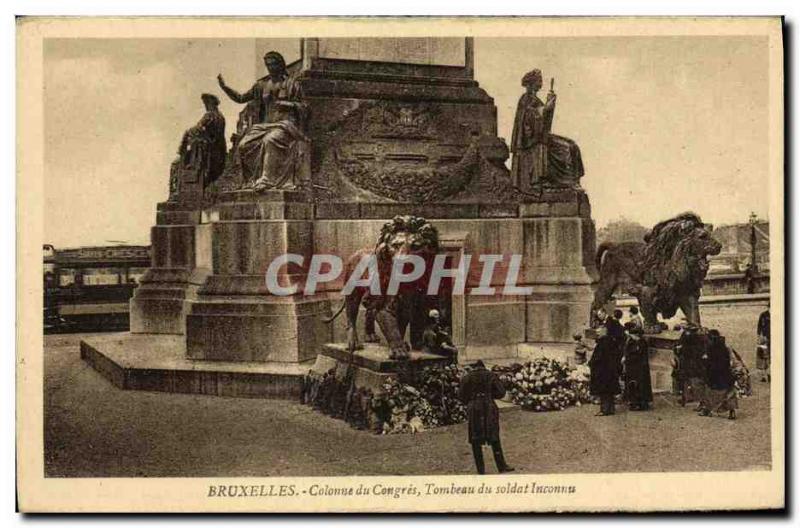 VINTAGE POSTCARD Bruxelles Column Congers Tomb of the Unknown soldier Militaria 