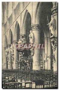 Old Postcard Brussels Interior of St Gudule