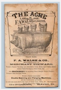 1880s Engraved FA Walsh & Co Tinware Flanging Seaming Machines Hog As Table P156