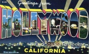 Hollywood, CA USA Large Letter Town Unused 