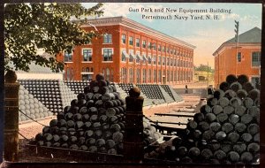 Vintage Postcard 1910 Gun Park, Navy Yard, Portsmouth, New Hampshire (NH)