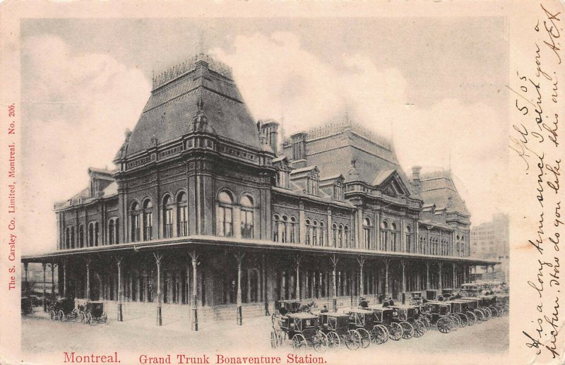 Grand Trunk Bonaventure Train Station, Montreal, Canada, Postcard, Used in 1905