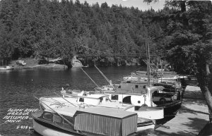 J6/ Bessemer Michigan RPPC Postcard c1940s Black River Harbor Boats 40