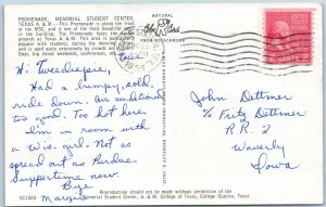 c1955 College Station TX A&M Memorial Student Center Lounge Interior Chrome