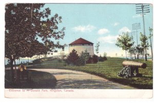 Entrance To McDonald Park Martello Tower Kingston Ontario, Antique 1907 Postcard