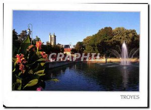 Modern Postcard Troyes Aube Fountain